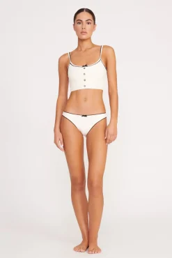 Bikinis<STAUD ABBY SWIM TOP  IVORY BLACK IVORYBLACK