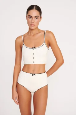 Bikinis<STAUD ABBY SWIM TOP  IVORY BLACK IVORYBLACK