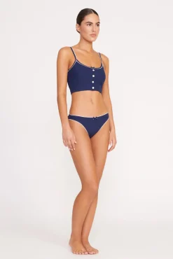 Bikinis<STAUD ABBY SWIM TOP  NAVY WHITE NAVYWHITE