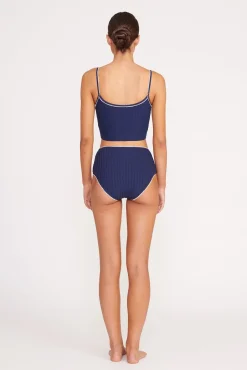 Bikinis<STAUD ABBY SWIM TOP  NAVY WHITE NAVYWHITE