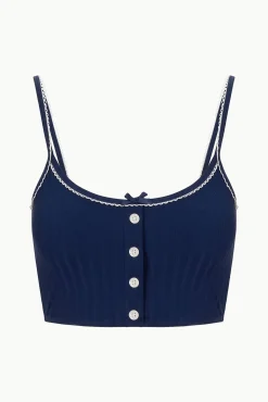 Bikinis<STAUD ABBY SWIM TOP  NAVY WHITE NAVYWHITE