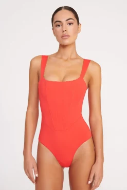 One Pieces<STAUD ADELAIDE ONE PIECE  RED ROSE REDROSE