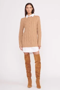 Dresses<STAUD ALDRIN DRESS CAMEL WHITE CAMELWHITE