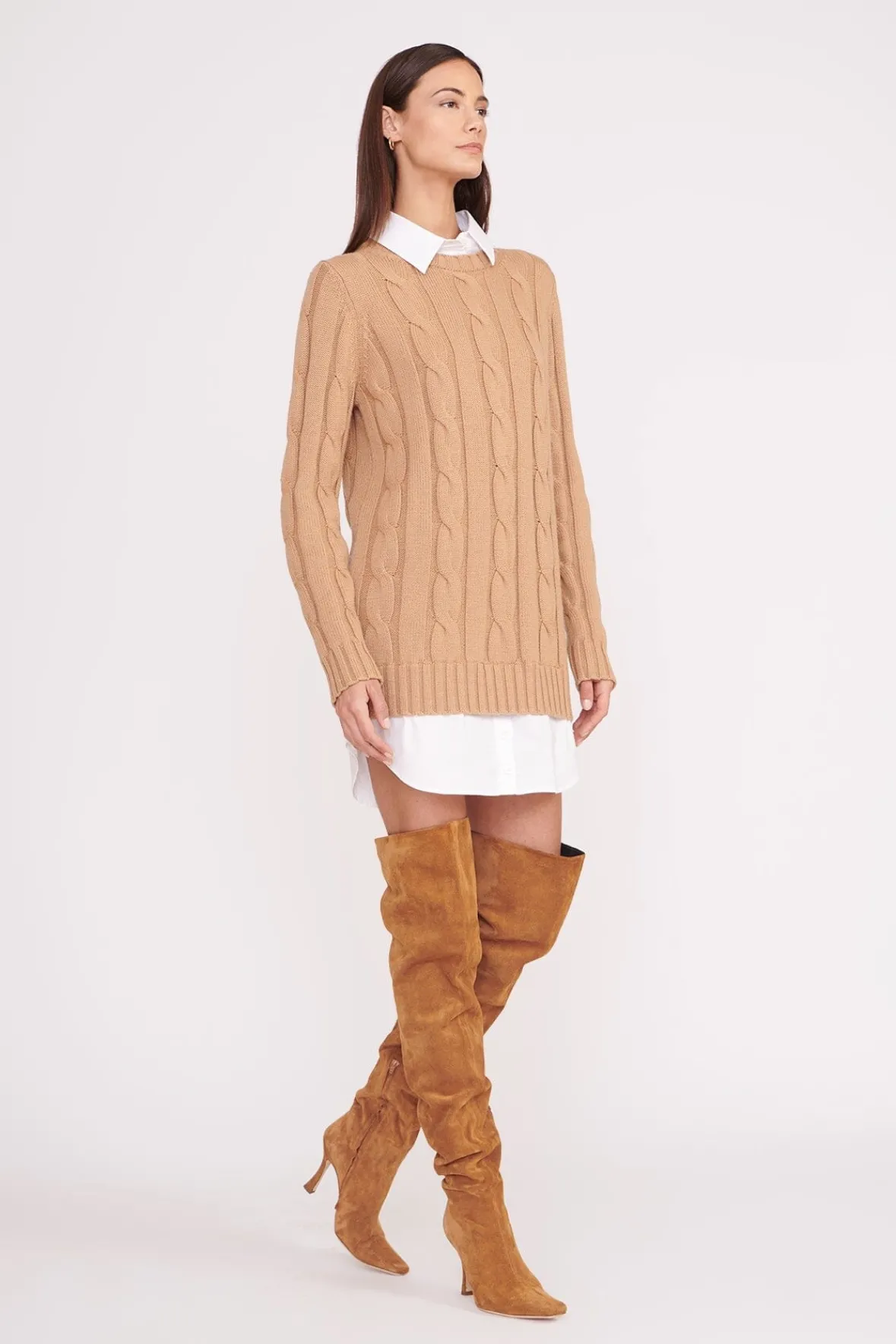 Dresses<STAUD ALDRIN DRESS CAMEL WHITE CAMELWHITE
