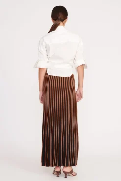 Best Sellers|Skirts<STAUD ALEIDA SKIRT TAN BLACK TANBLACK