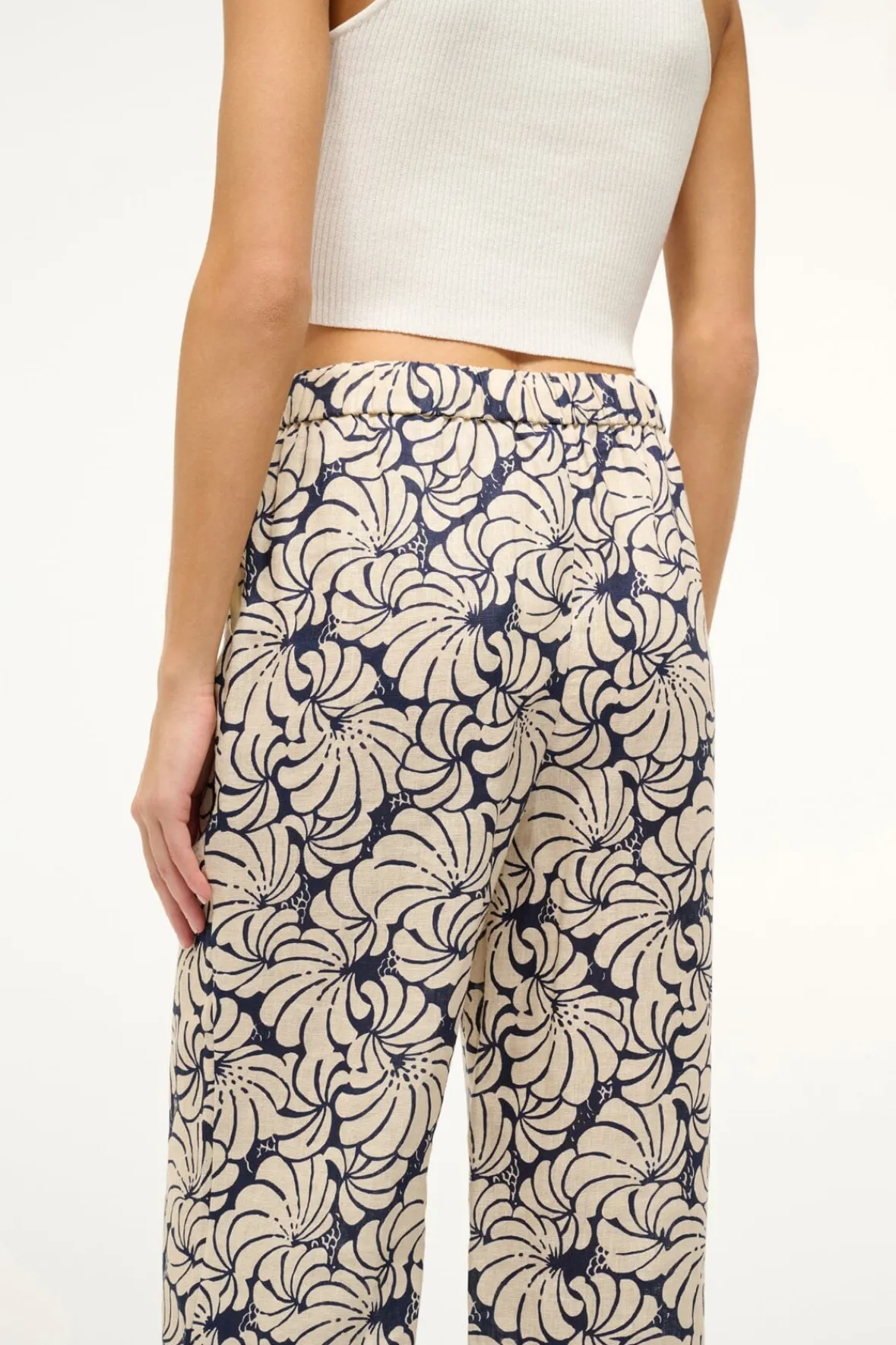 Pants & Shorts<STAUD ALIZE PANT NAVY SCALLOP BLOCK PRINT NAVYSCALLOPBLOCKPRINT