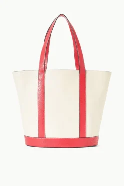 Allora|Totes<STAUD ALLORA TOTE  CREAM RED ROSE REDROSE