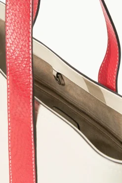 Allora|Totes<STAUD ALLORA TOTE  CREAM RED ROSE REDROSE