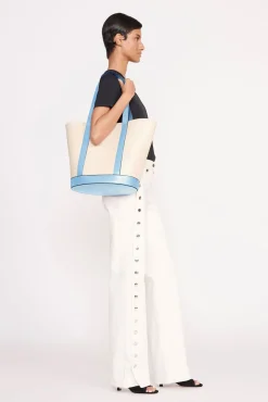 Allora|Totes<STAUD ALLORA TOTE  CREAM BLUE STAUDBLUE