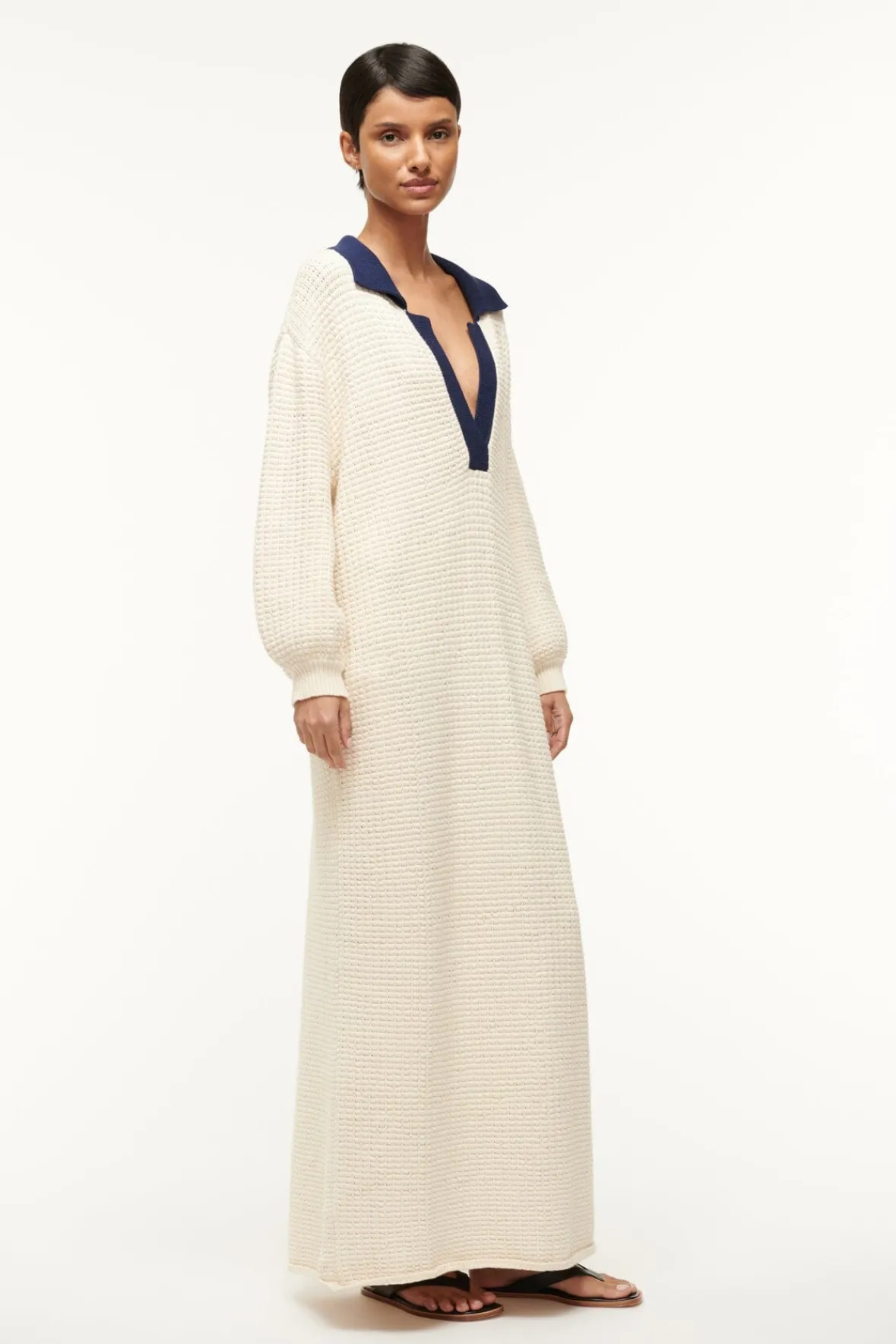 Knits|Dresses<STAUD ALTEA DRESS IVORY NAVY IVORYNAVY