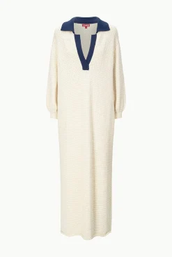 Knits|Dresses<STAUD ALTEA DRESS IVORY NAVY IVORYNAVY