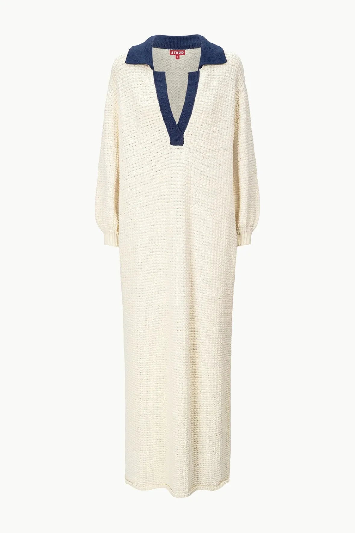 Knits|Dresses<STAUD ALTEA DRESS IVORY NAVY IVORYNAVY