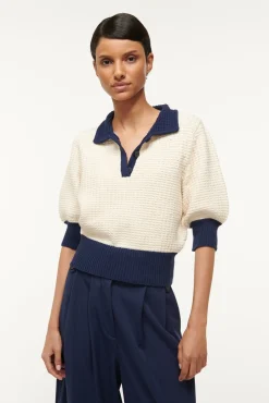 Knits<STAUD ALTEA SWEATER  IVORY NAVY IVORYNAVY