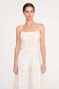 Poplin Shop|Dresses<STAUD AMARANTH DRESS  IVORY BEIGE TOILE IVORYBEIGETOILE