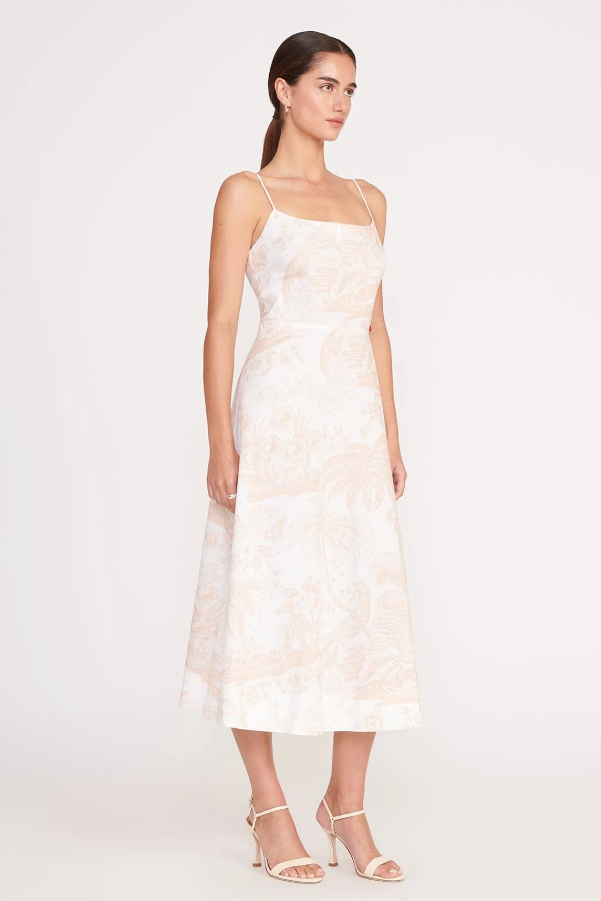 Poplin Shop|Dresses<STAUD AMARANTH DRESS IVORY BEIGE TOILE IVORYBEIGETOILE