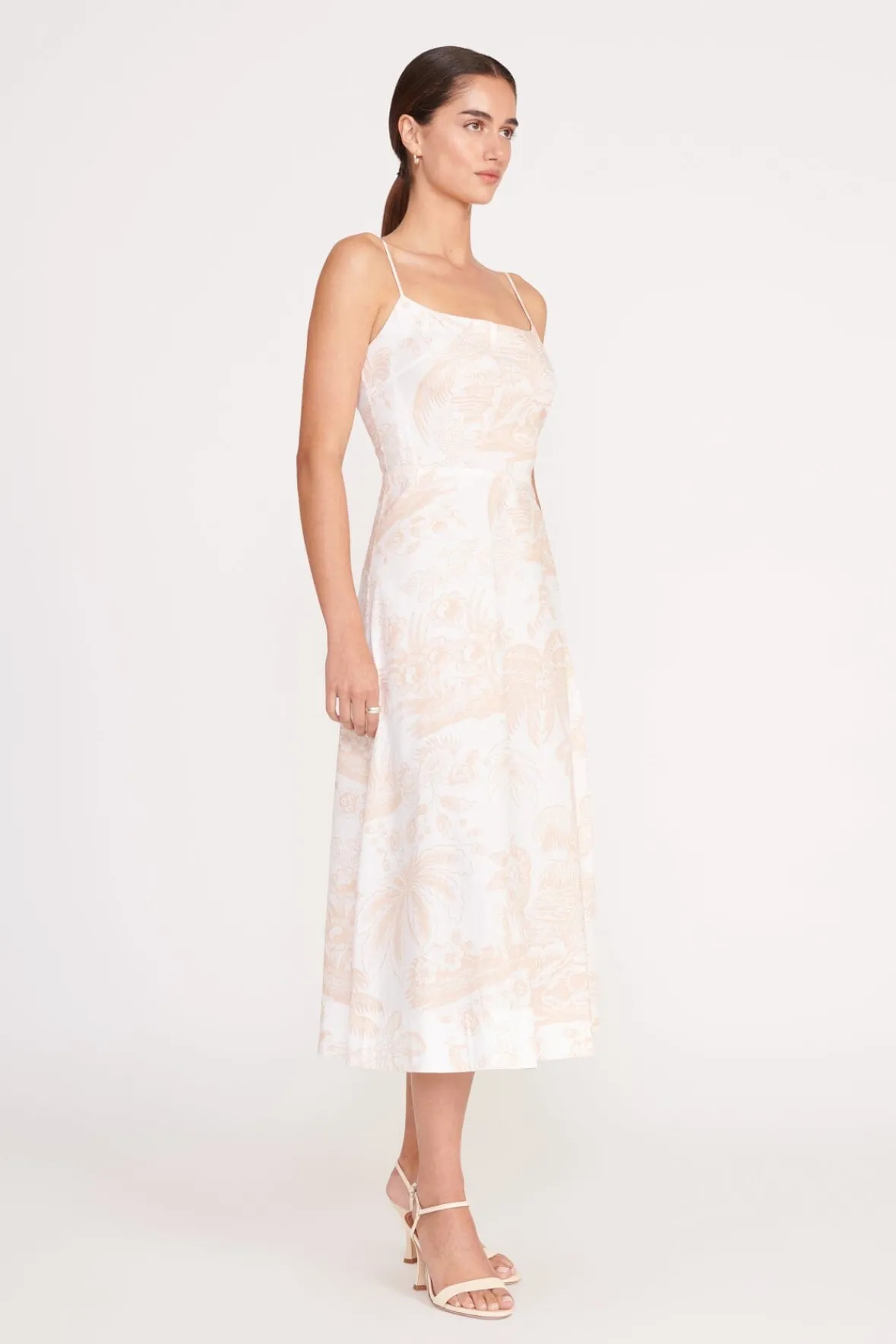 Poplin Shop|Dresses<STAUD AMARANTH DRESS IVORY BEIGE TOILE IVORYBEIGETOILE