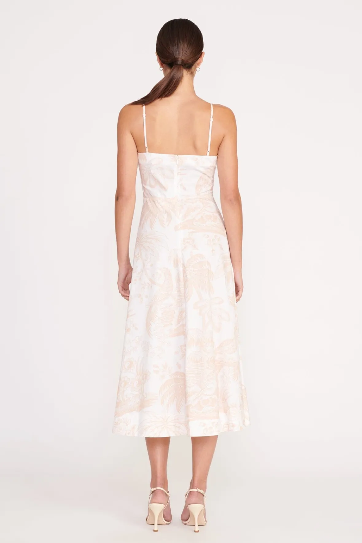 Poplin Shop|Dresses<STAUD AMARANTH DRESS IVORY BEIGE TOILE IVORYBEIGETOILE