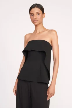 Tops<STAUD ANASTASIA TOP   BLACK