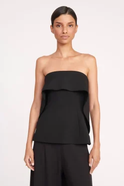 Tops<STAUD ANASTASIA TOP   BLACK