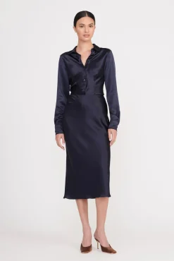 Skirts|Essentials<STAUD ANGELA SKIRT   NAVY