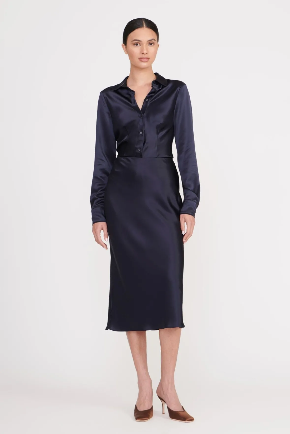 Skirts|Essentials<STAUD ANGELA SKIRT NAVY