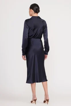 Skirts|Essentials<STAUD ANGELA SKIRT   NAVY