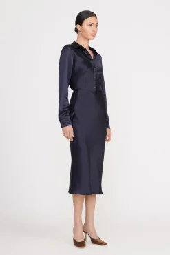 Skirts|Essentials<STAUD ANGELA SKIRT NAVY