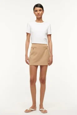 Spring Suiting|Essentials<STAUD ANNETTE SKIRT CAMEL