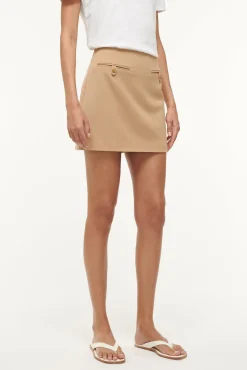 Spring Suiting|Essentials<STAUD ANNETTE SKIRT   CAMEL