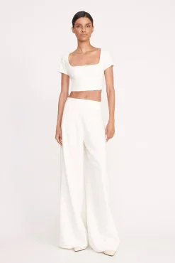 Tops<STAUD ANYA TOP   IVORY