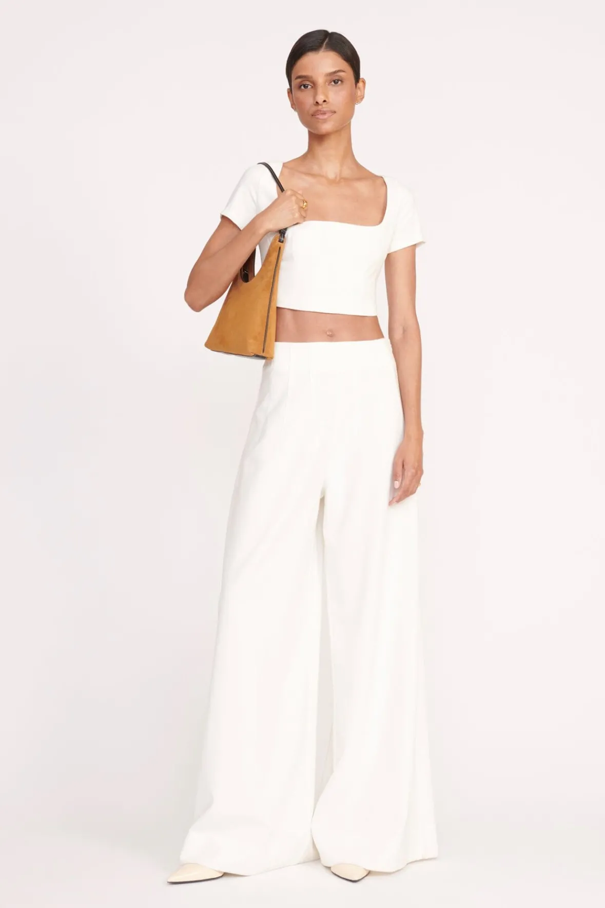 Tops<STAUD ANYA TOP IVORY