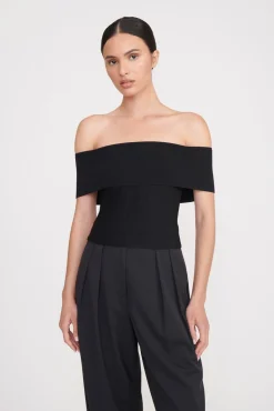 Tops<STAUD ARTISTRY TOP BLACK