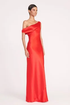 Dresses<STAUD ASHANTI DRESS RED ROSE REDROSE