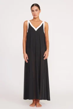 Cover-Ups<STAUD AVELINE COVERUP DRESS BLACK WHITE BLACKWHITE