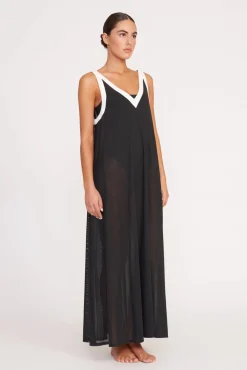 Cover-Ups<STAUD AVELINE COVERUP DRESS  BLACK WHITE BLACKWHITE
