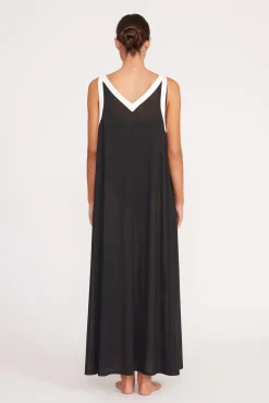 Cover-Ups<STAUD AVELINE COVERUP DRESS  BLACK WHITE BLACKWHITE