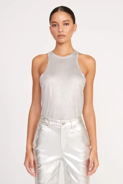 Tops<STAUD AYANA TOP SILVER