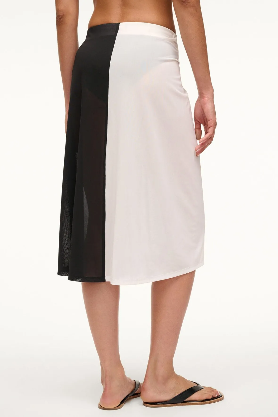 Cover-Ups<STAUD AZALEA COVERUP SKIRT WHITE BLACK WHITEBLACK