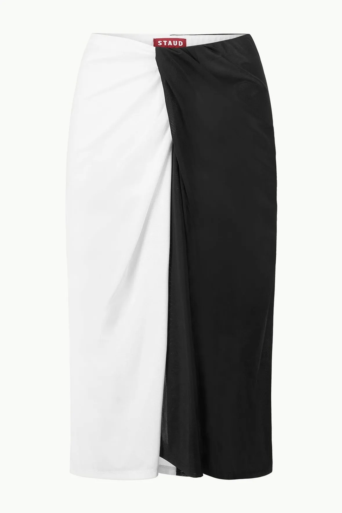 Cover-Ups<STAUD AZALEA COVERUP SKIRT WHITE BLACK WHITEBLACK