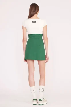 STAUD Court|Dresses<STAUD BACKSPIN DRESS COURT GREEN IVORY COURTGREENIVORY