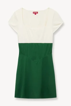 STAUD Court|Dresses<STAUD BACKSPIN DRESS COURT GREEN IVORY COURTGREENIVORY