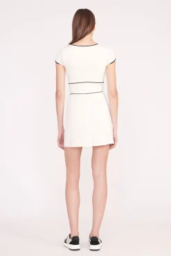 STAUD Court|Dresses<STAUD BACKSPIN DRESS IVORY BLACK IVORYBLACK