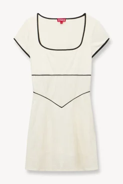 STAUD Court|Dresses<STAUD BACKSPIN DRESS IVORY BLACK IVORYBLACK