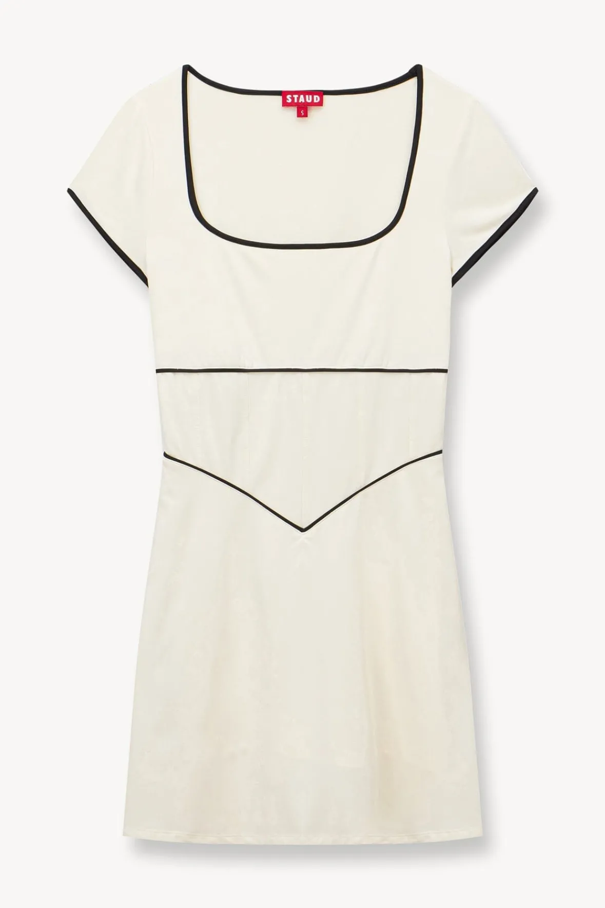 STAUD Court|Dresses<STAUD BACKSPIN DRESS IVORY BLACK IVORYBLACK