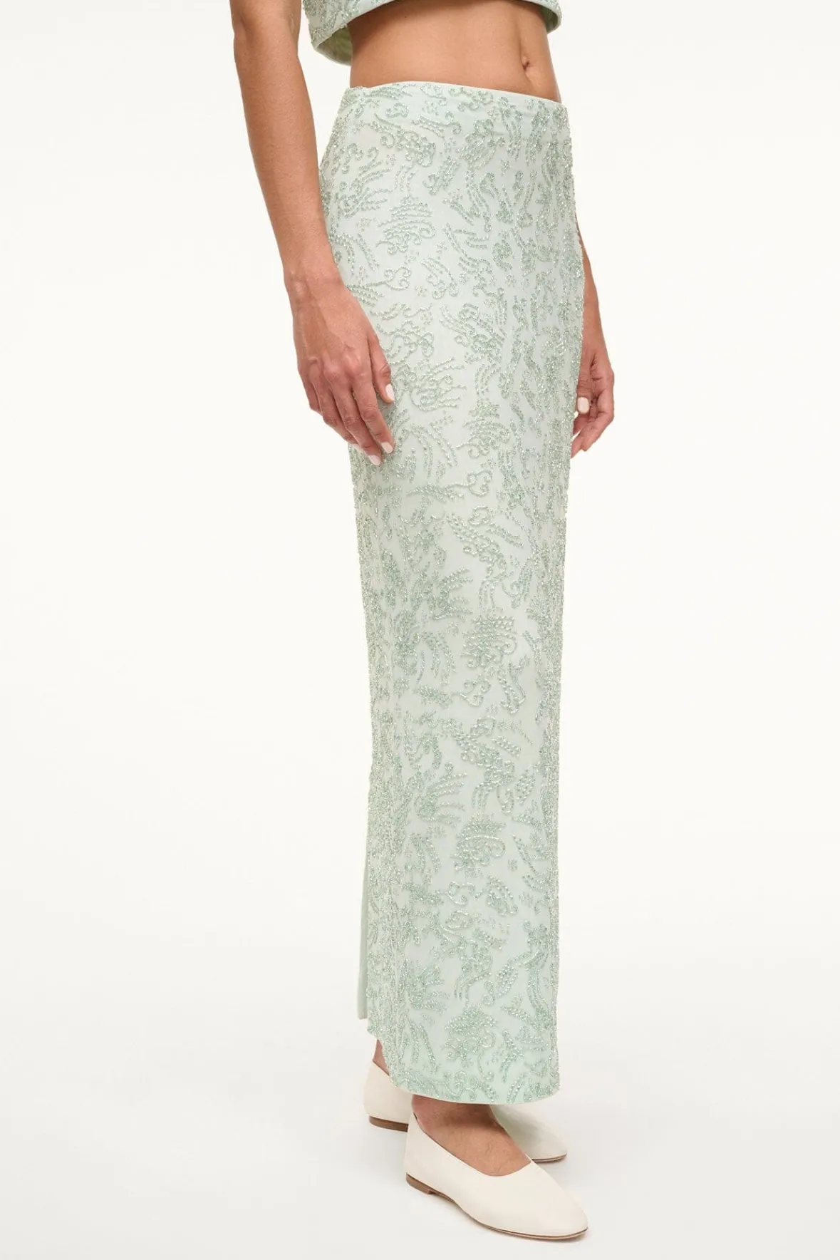 The Evening Edit|Skirts<STAUD BARLETTA SKIRT CARIBBEAN