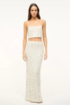 STAUD Bride|The Evening Edit<STAUD BARLETTA SKIRT   IVORY