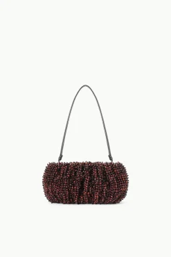 Beaded|Clutches<STAUD BEADED BEAN BAG  MAHOGANY BLACK MAHOGANY/BLACK