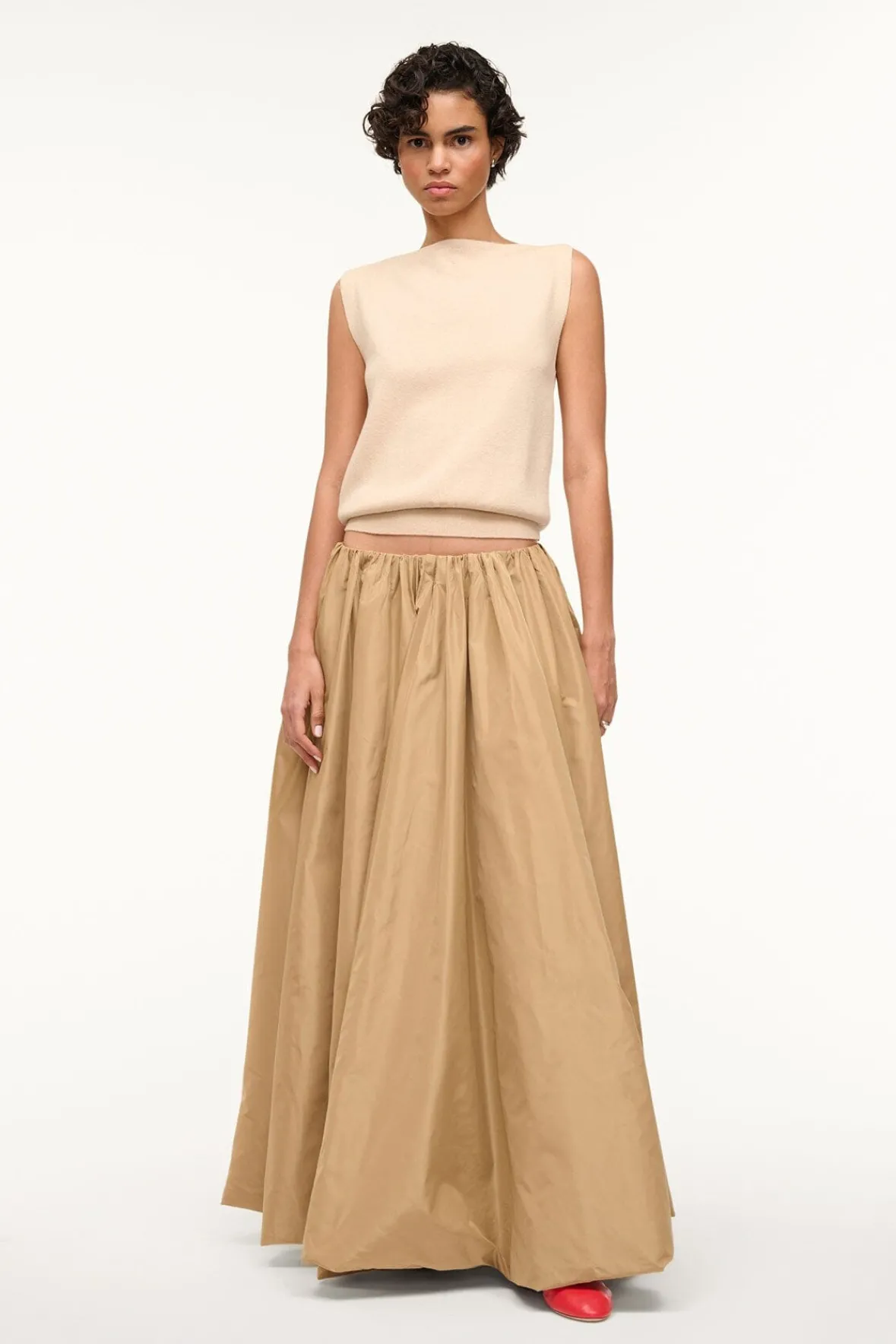 The Evening Edit|Skirts<STAUD BELLAGIO SKIRT FAWN