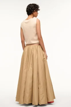The Evening Edit|Skirts<STAUD BELLAGIO SKIRT FAWN