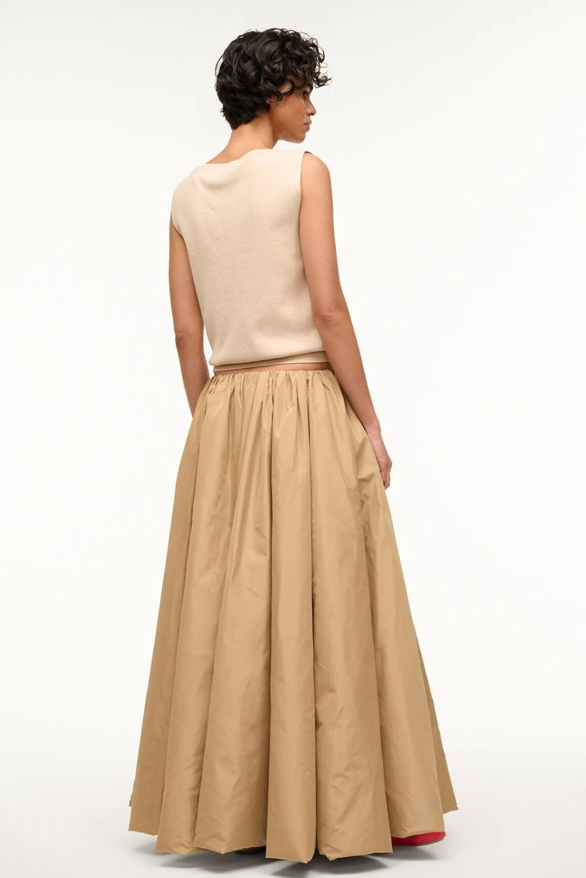 The Evening Edit|Skirts<STAUD BELLAGIO SKIRT FAWN